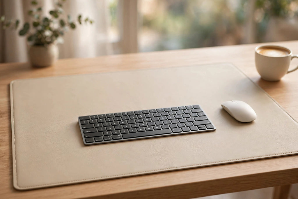 The Kensington Desk Mat - Beige styled