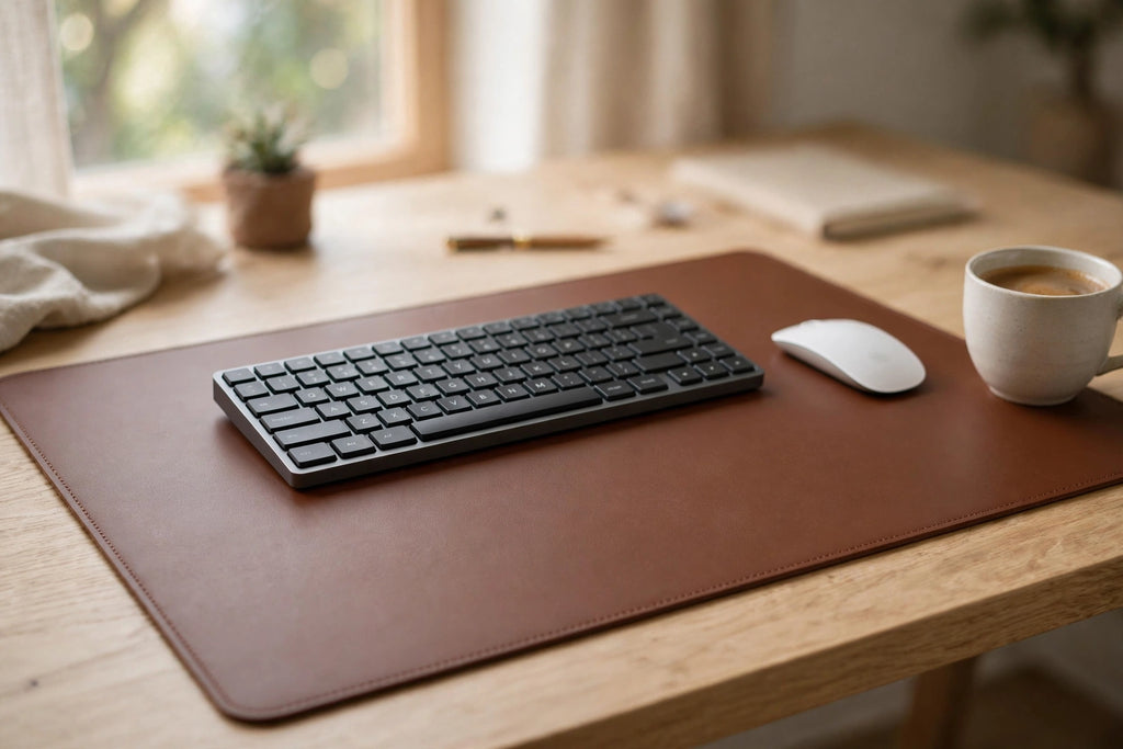 The Kensington Desk Mat - Brown styled