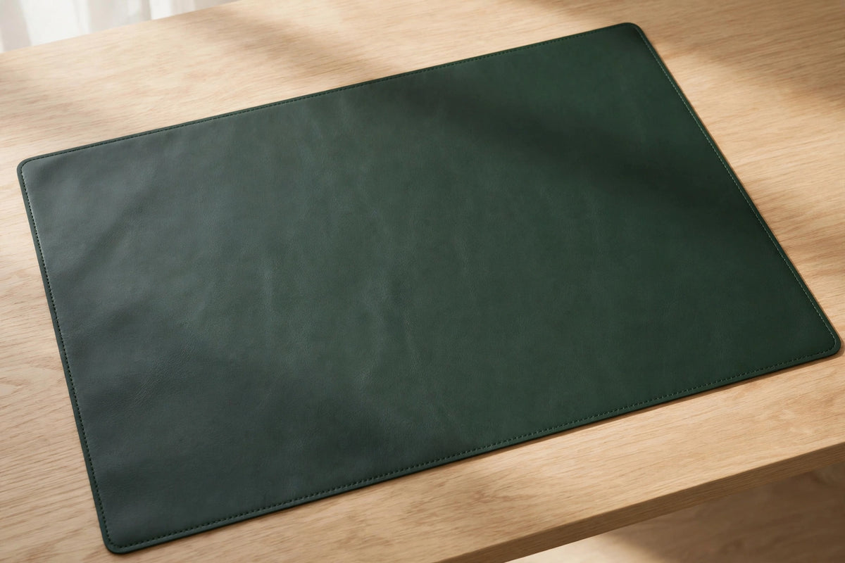 The Kensington Desk Mat - Dark Green flat