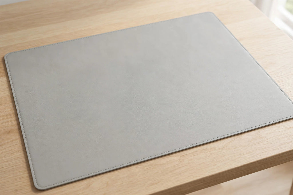 The Kensington Desk Mat - Light Grey flat