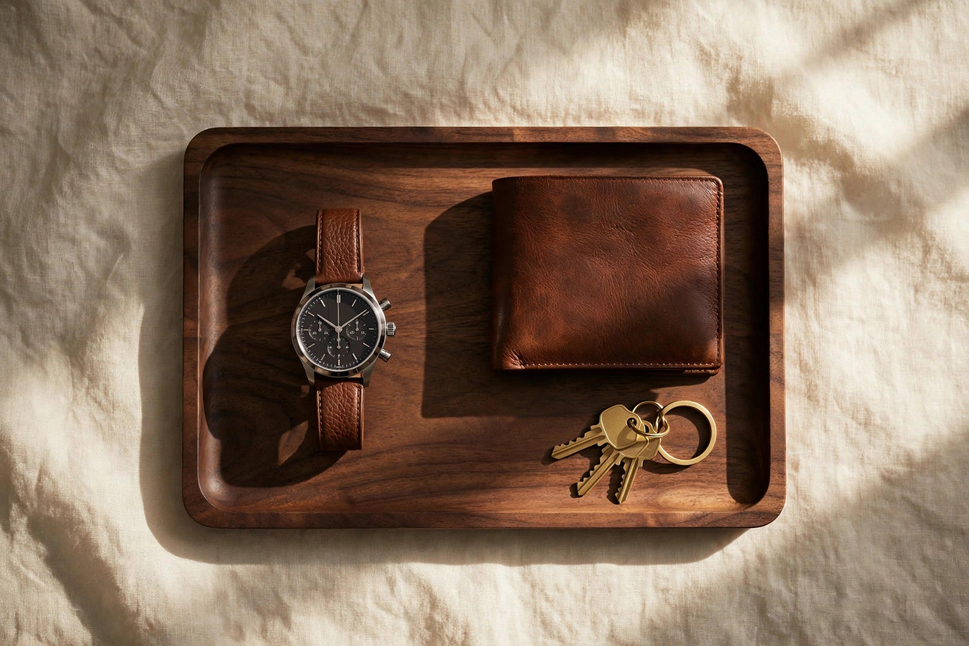 Home and desk collection — walnut and leather desk goods